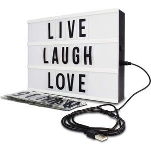 Cinema Style 10-LED Home Decor Large Light Box with 109 Letters and Characters